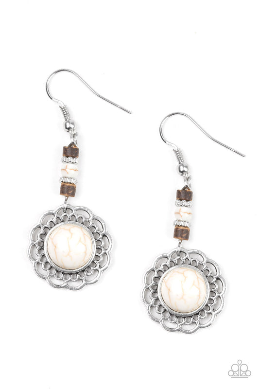 Desert Bliss White Earrings Paparazzi