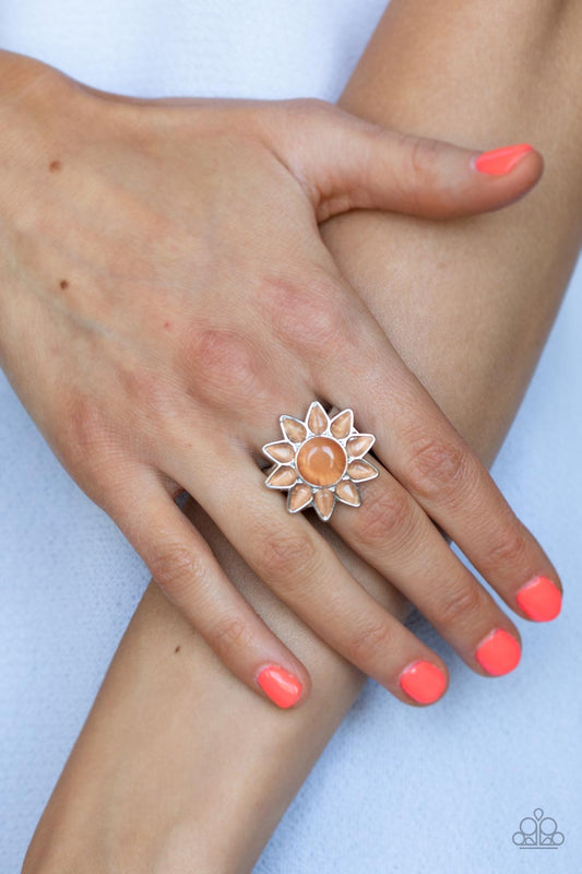 Blossoming Sunbeams Orange Ring Paparazzi
