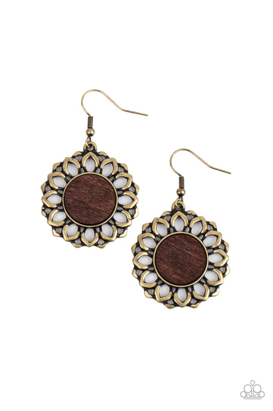 Farmhouse Fashionista Brass Earrings Paparazzi
