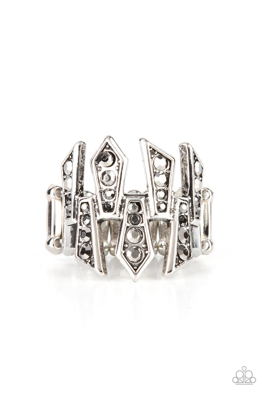Juxtaposed Jewels Silver Ring