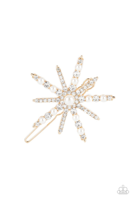 Leading Luminary Gold Hair Clip Starlet Shimmer Paparazzi