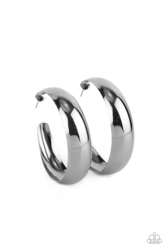 Flat Out Flawless Black Hoop Earrings