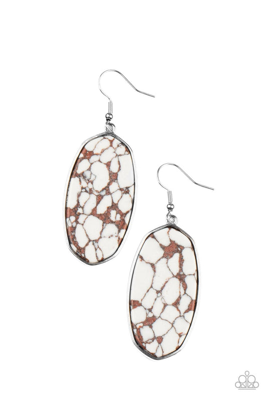 Stone Sculptures Brown Earrings Paparazzi