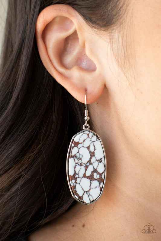 Stone Sculptures Brown Earrings Paparazzi