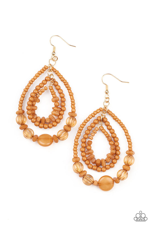 Prana Party Brown Earrings Paparazzi