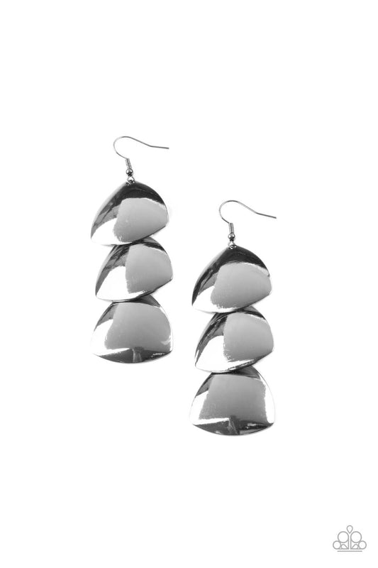 Modishly Metallic Black Earrings