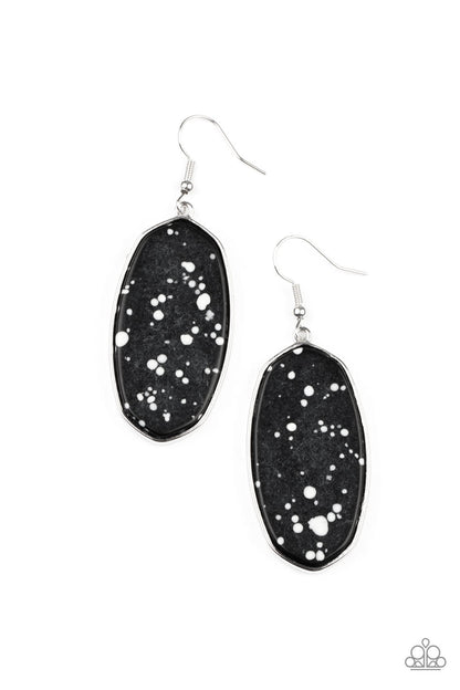 Stone Sculptures Black Earrings Paparazzi