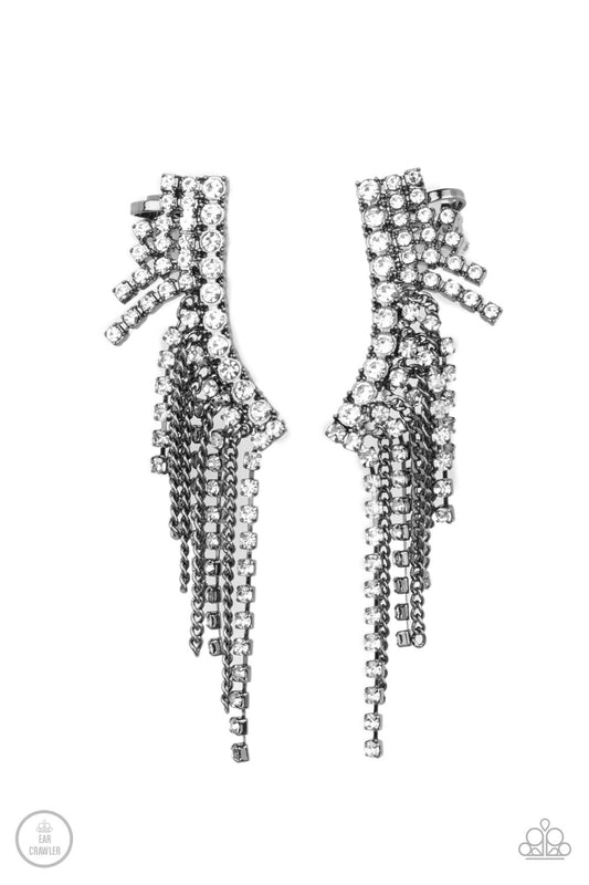 Thunderstruck Sparkle Black Earrings Paparazzi