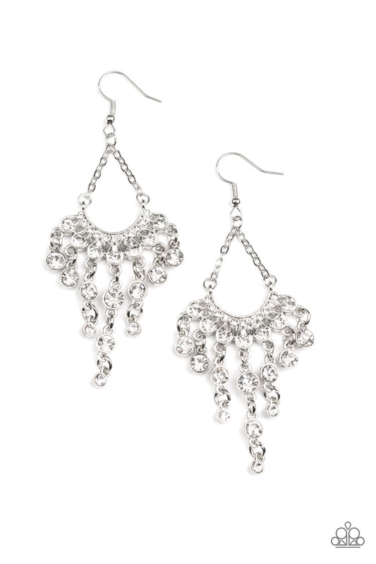 Commanding Candescence White Earrings