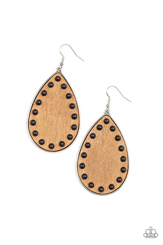 Rustic Refuge Black Earrings Paparazzi