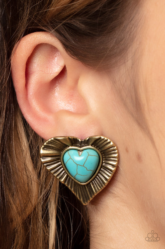 Rustic Romance Brass Earrings Paparazzi