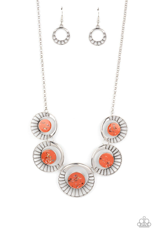 Elliptical Effervescence Orange Necklace Paparazzi