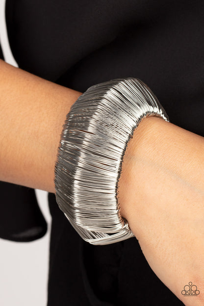 Wild About Wire Silver Cuff Bracelet Paparazzi