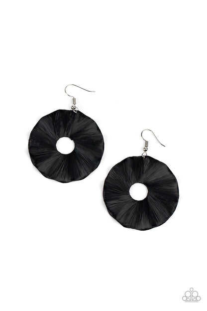 Fan the Breeze Black Earrings Paparazzi