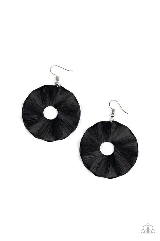 Fan the Breeze Black Earrings Paparazzi