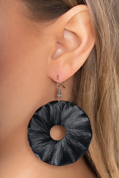 Fan the Breeze Black Earrings Paparazzi