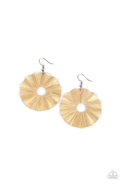 Fan the Breeze Brown Earrings Paparazzi