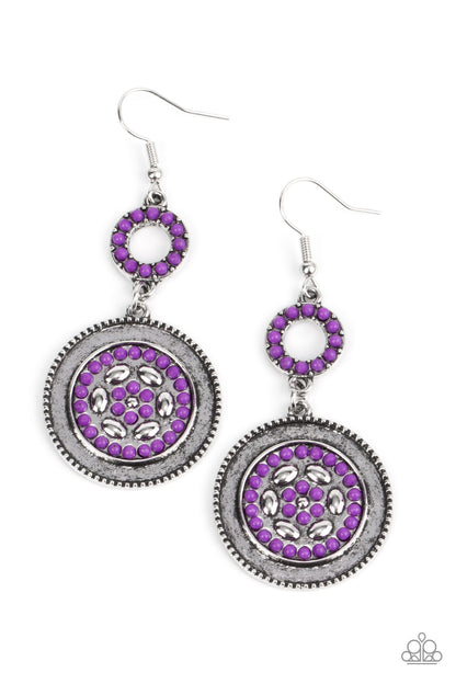 Meadow Mantra Purple Earrings Paparazzi