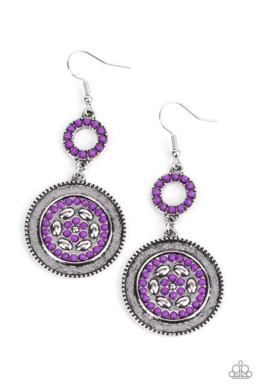 Meadow Mantra Purple Earrings Paparazzi