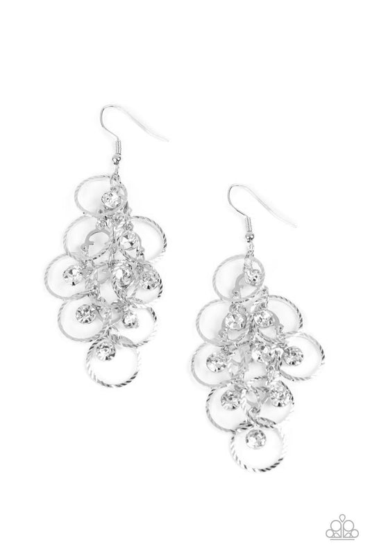 Head Rush White Earrings Paparazzi