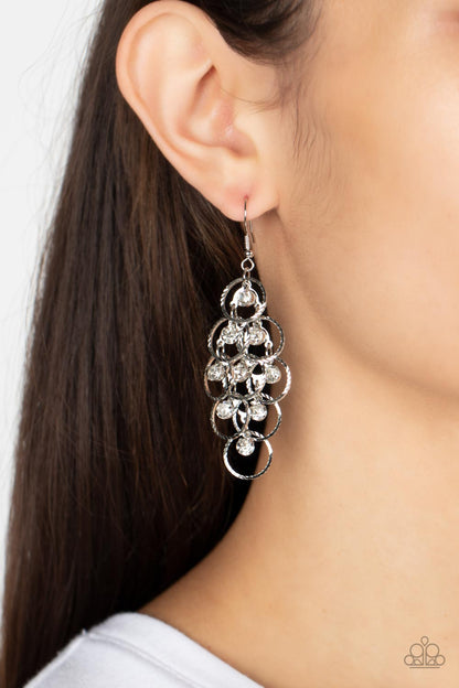 Head Rush White Earrings Paparazzi