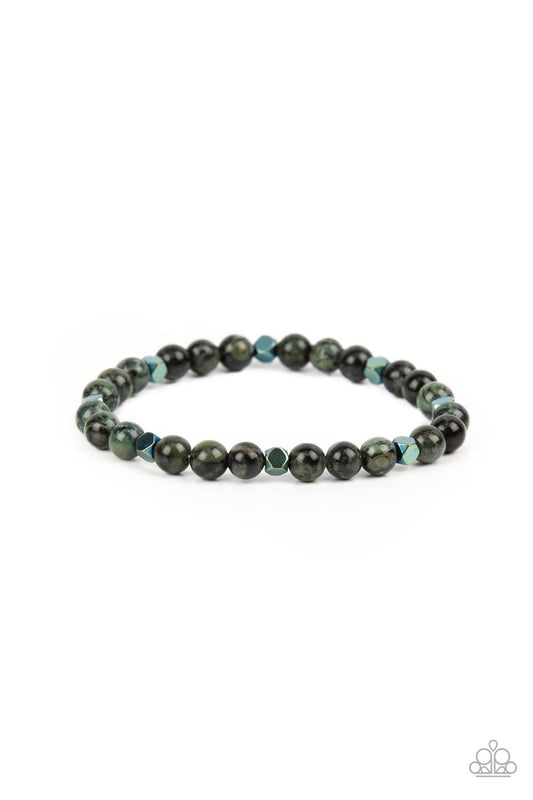 Interstellar Solitude Green Bracelet Paparazzi