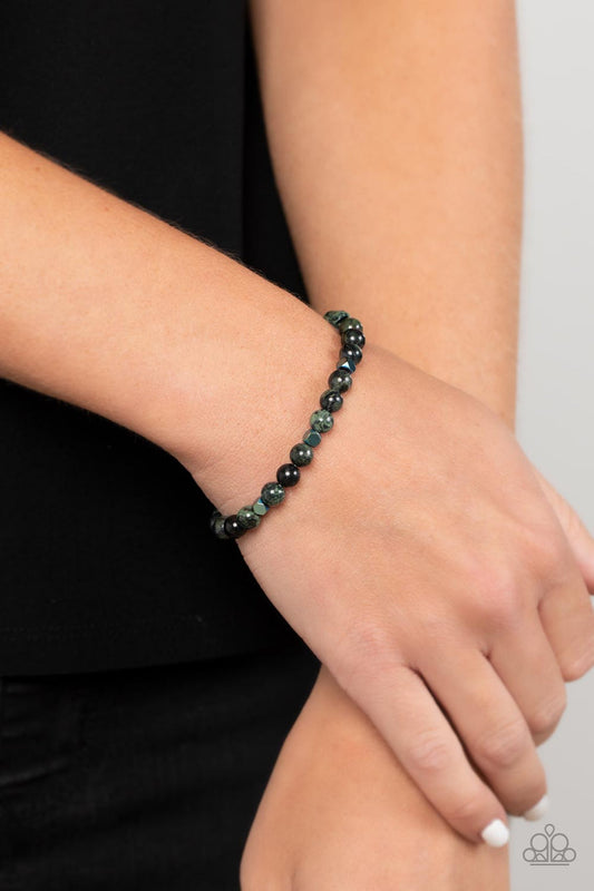 Interstellar Solitude Green Bracelet Paparazzi