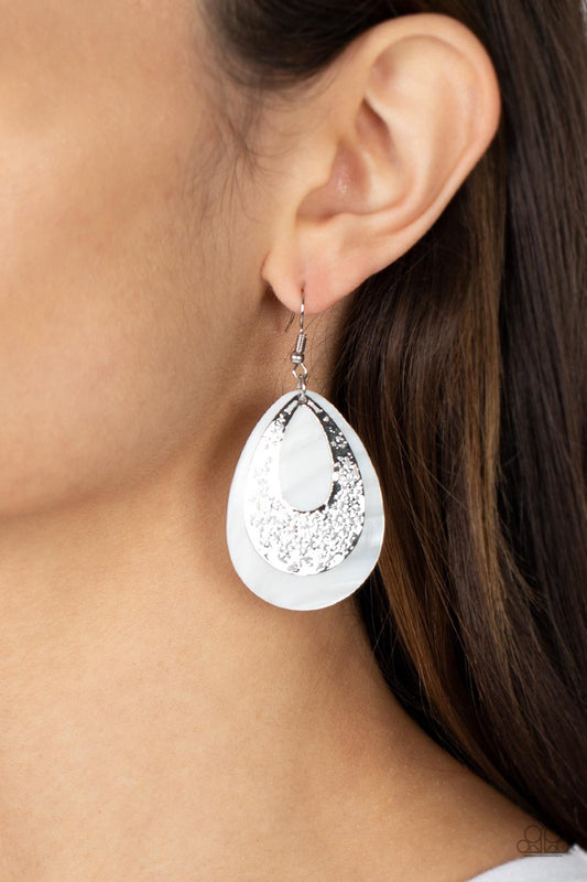 Bountiful Beaches White Earrings Paparazzi