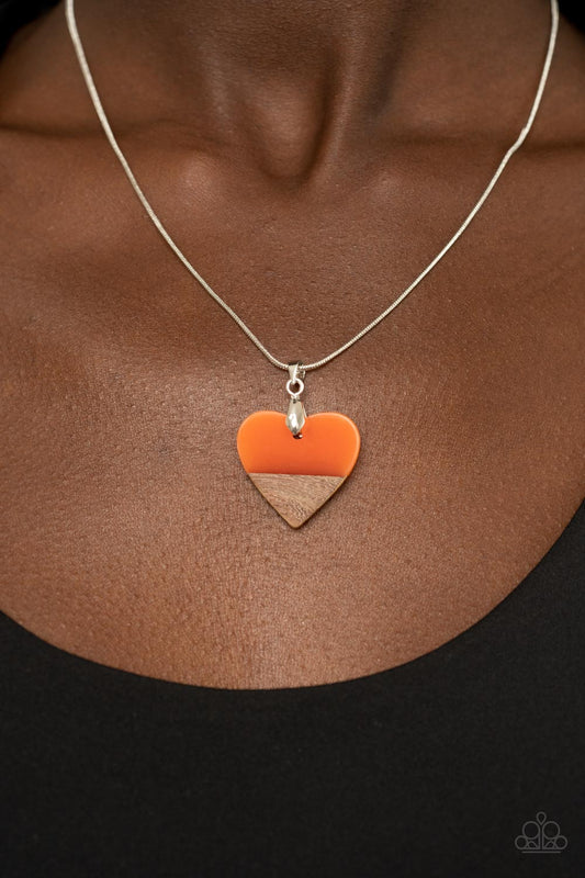 You Complete Me Orange Necklace