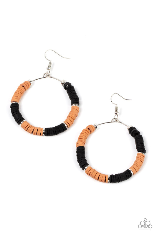 Skillfully Stacked Black Earrings