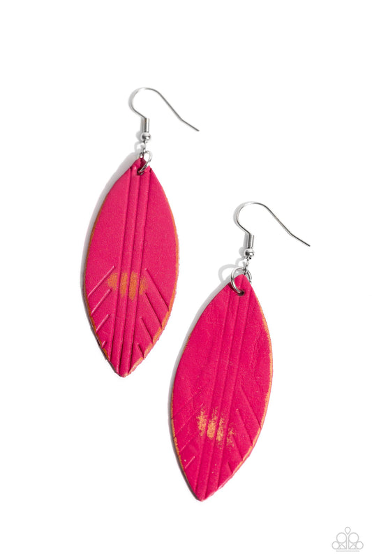 Leather Lounge Pink Earrings