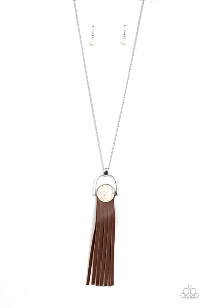 Winslow Wanderer White Necklace Paparazzi