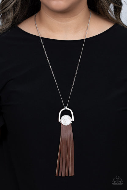Winslow Wanderer White Necklace Paparazzi