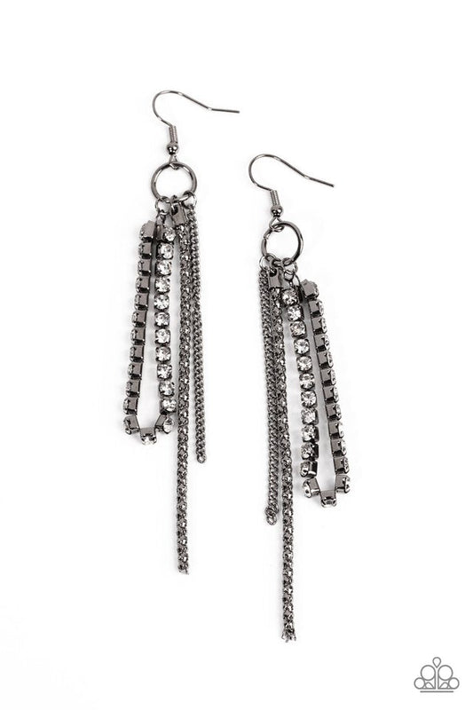 Swing Dance Dazzle Black Earrings Paparazzi