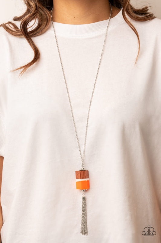 Reel It In Orange Necklace Paparazzi
