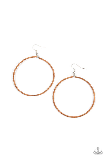 Basically Beaded Brown Earrings Paparazzi