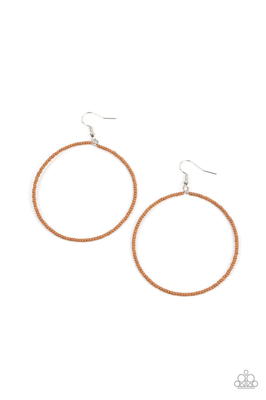 Basically Beaded Brown Earrings Paparazzi