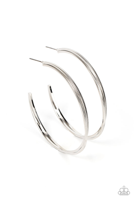 Monochromatic Curves Silver Hoop Earrings Paparazzi