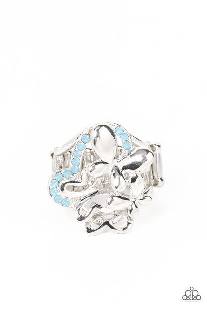 Fluttering Flashback Blue Ring Paparazzi