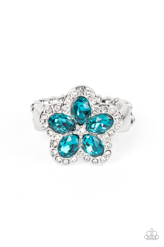 Efflorescent Envy Blue Ring Paparazzi
