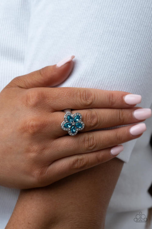 Efflorescent Envy Blue Ring Paparazzi
