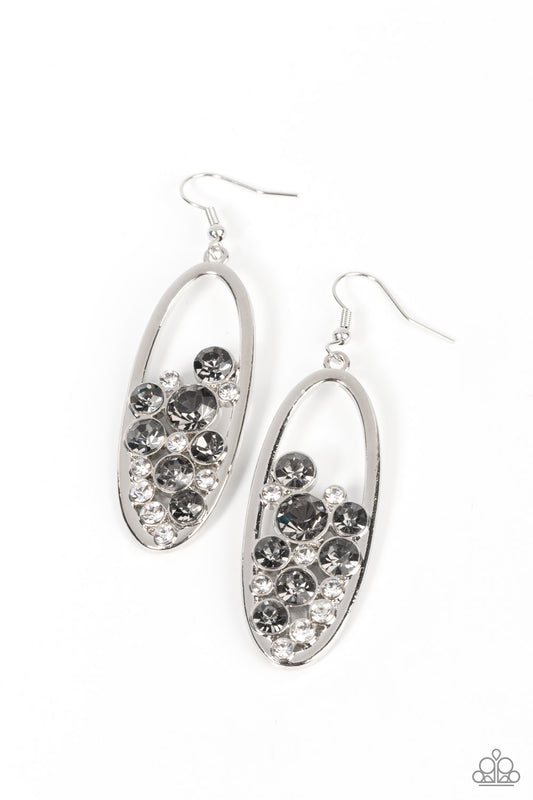 Prismatic Poker Face Silver Earrings