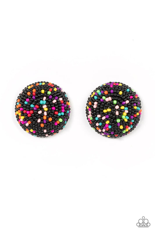 Kaleidoscope Sky Black Post Earrings Paparazzi