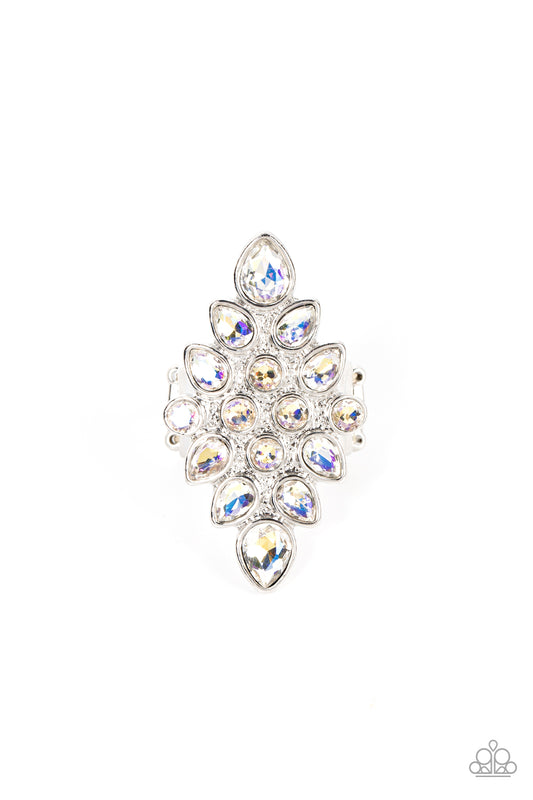 Combustible Iridescence White Ring Paparazzi