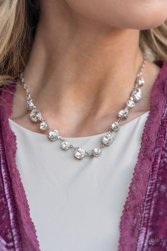 Hands Off the Crown! White Necklace Paparazzi