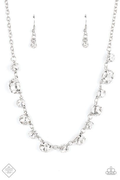 Hands Off the Crown! White Necklace Paparazzi