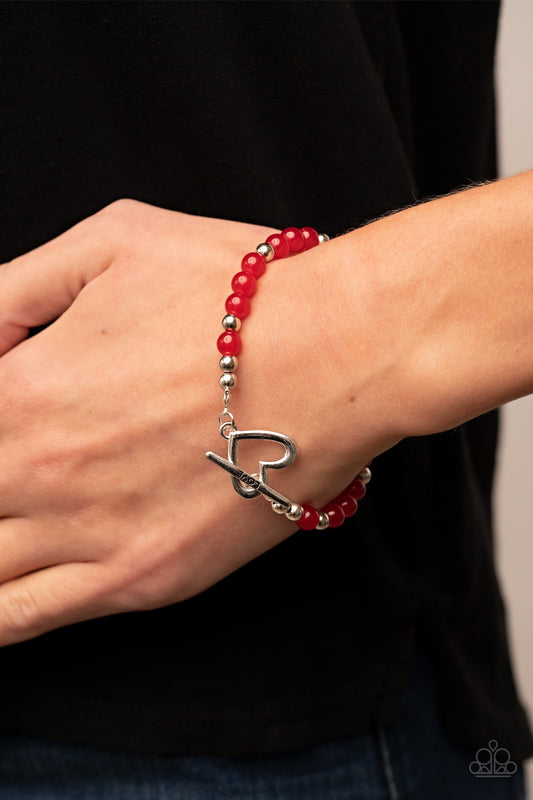 Following My Heart Red Bracelet Paparazzi