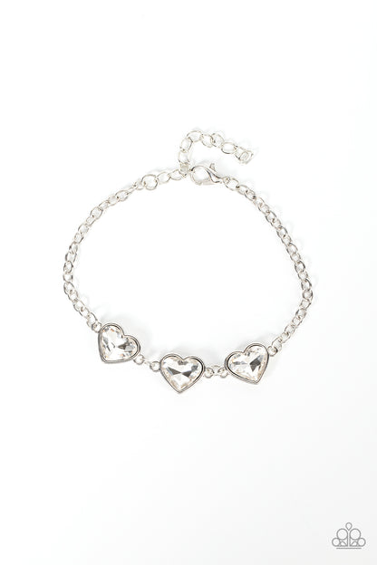 Little Heartbreaker White Bracelet Paparazzi