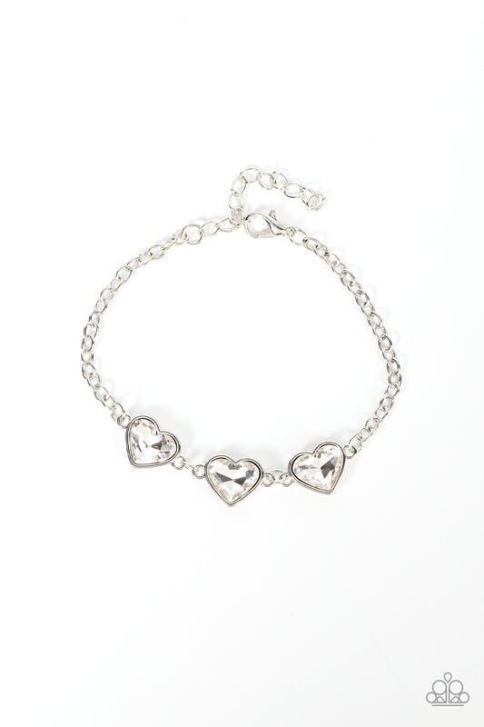 Little Heartbreaker White Bracelet Paparazzi