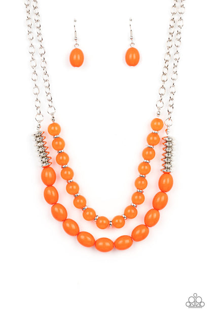 Venetian Voyage Orange Necklace Paparazzi